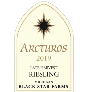 Label for the 2019 Arcturos Late Harvest Riesling.