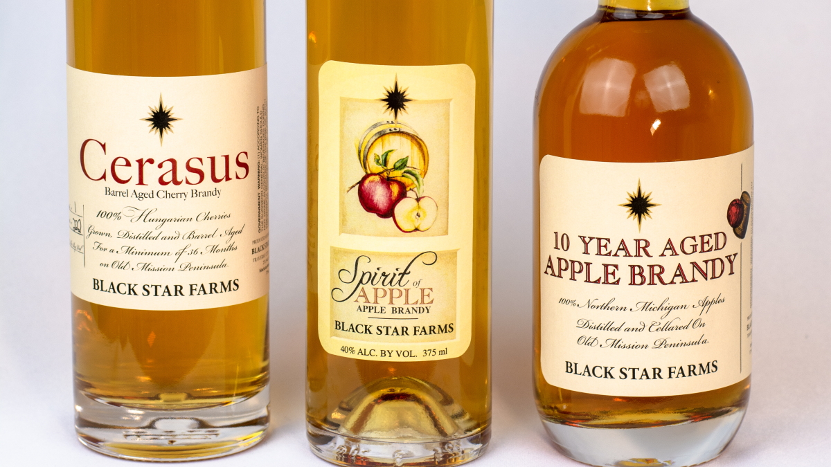 Three barrel-aged brandies