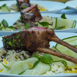 Lamb entrée at a wine dinner.