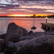 Sunrise over Grand Traverse Bay, where you'll find many of the best things to do in Traverse City