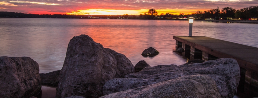 Sunrise over Grand Traverse Bay, where you'll find many of the best things to do in Traverse City