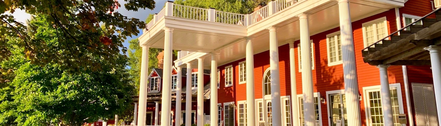 Exterior view of one of the best places to stay in Traverse City and the Leelanau Peninsula - Black Star Farms Inn - also one of the best places for wine tasting in Traverse City