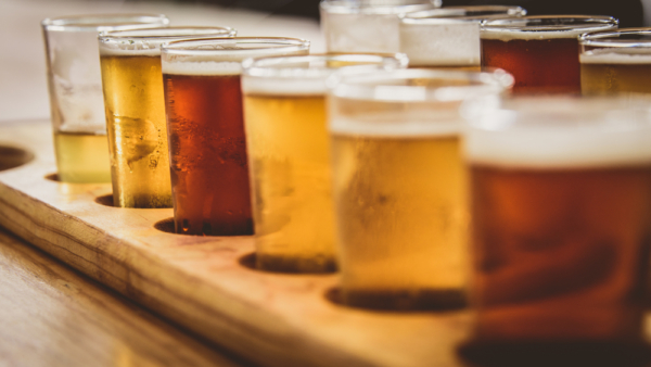 Flight of beer enjoyed at the top Traverse City Breweries